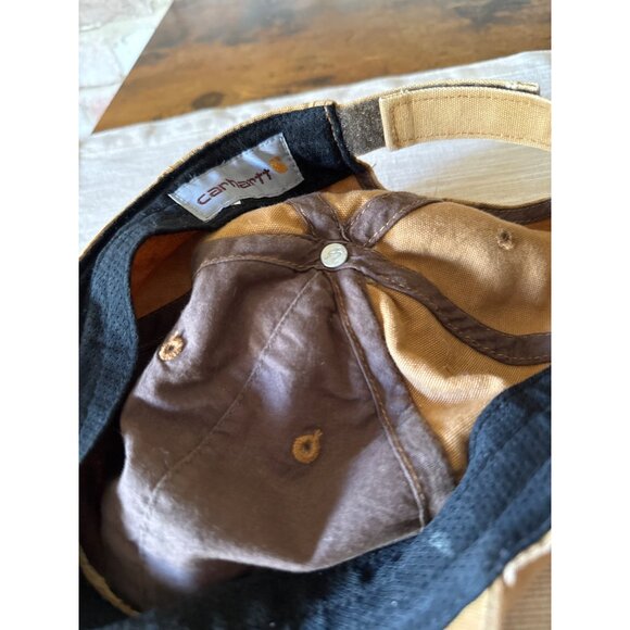 Carhartt Mens Odessa Brown Adjustable Canvas Baseball Cap Velcro - Picture 9 of 16